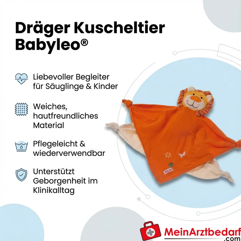 Dräger Kuscheltier Babyleo Löwe orange weich hautfreundlich waschbar für Säuglinge und Kinder