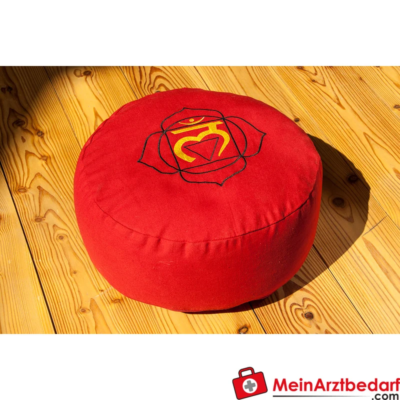 Berk Meditationskissen Wurzelchakra 36x15 cm Buchweizenspelz Baumwollbezug