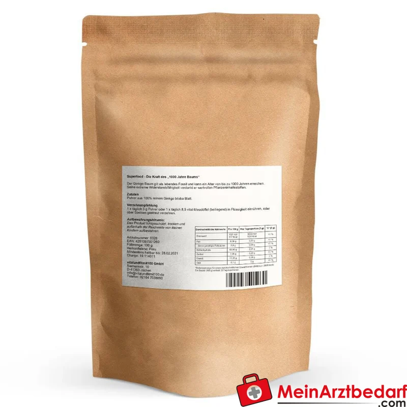 Ginkgo Biloba Blattpulver 100 g