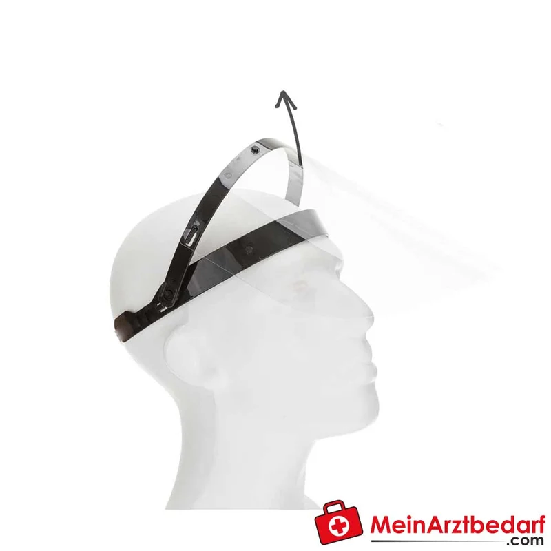 Gesichtsvisier klappbar hochtransparent Kunststoff wiederverwendbar mit Schaumstoffpolster ISO 9001