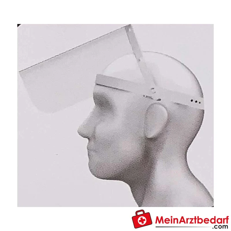 Gesichtsvisier klappbar hochtransparent Kunststoff wiederverwendbar mit Schaumstoffpolster ISO 9001