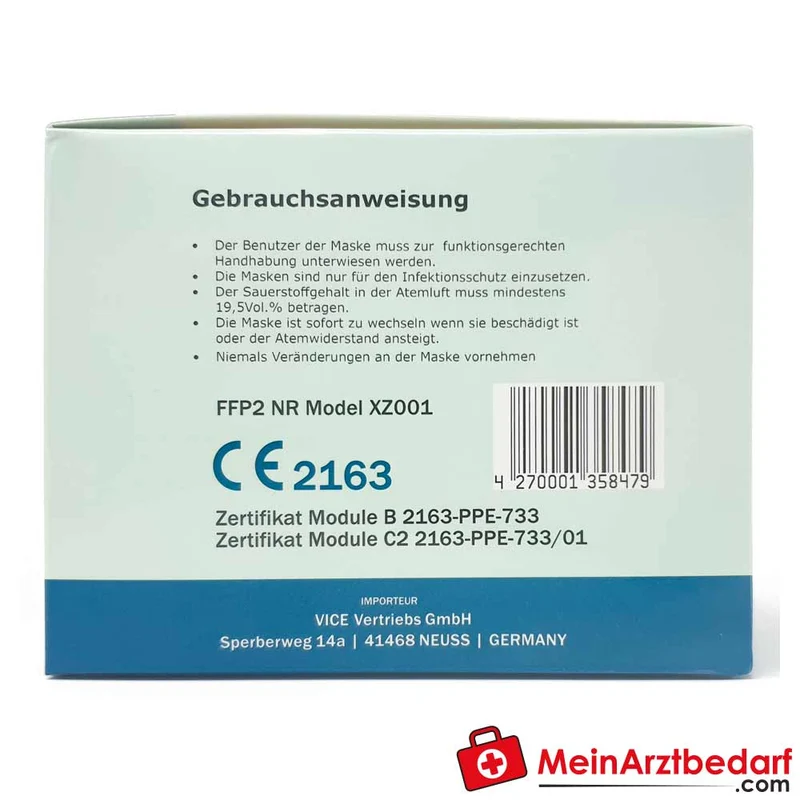 VMD FFP2 NR Halbmaske FB01 EN 149:2001+A1:2009 CE 20 Stück