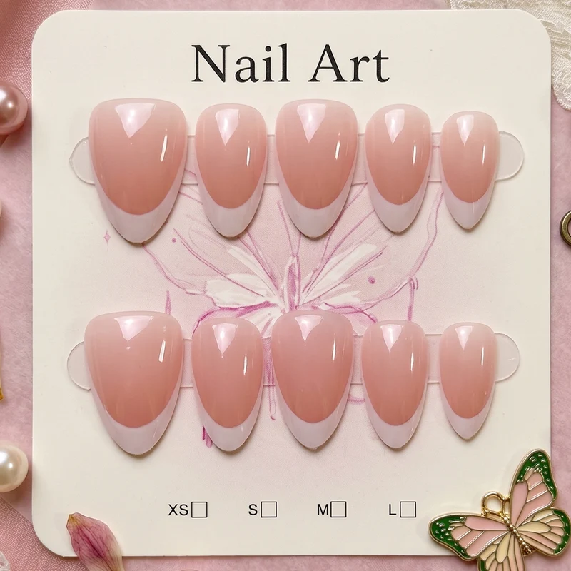 Premium French Tip Press-On Nail Set