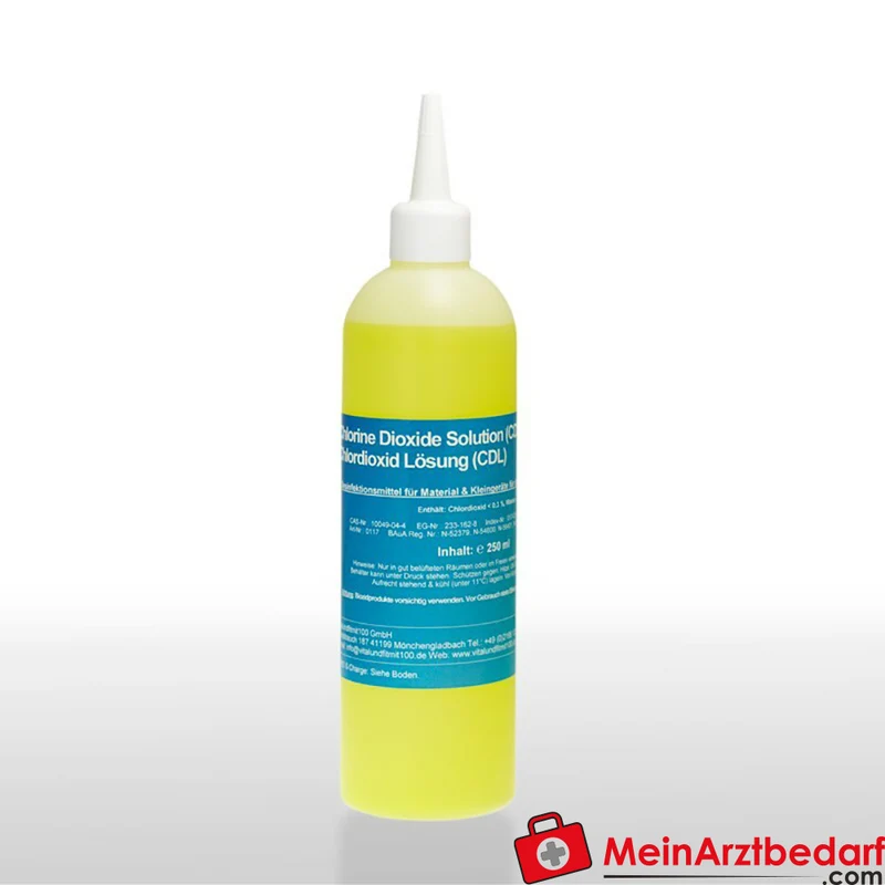 Chlordioxid‑Lösung 0,3 % (3000 ppm) 250 ml HDPE‑Tropferflasche