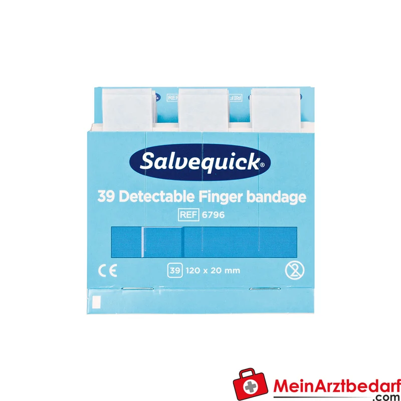 Salvequick Fingerverband Nachfüllpack detektierbar 12 x 2 cm 35 Stück