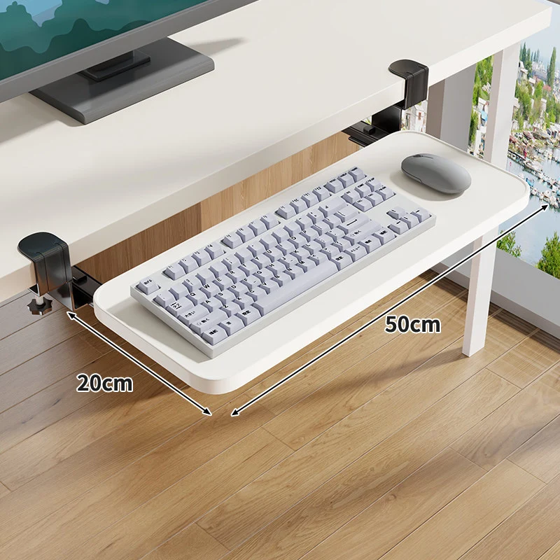 Schraubmontierte Gleitschiene Ergonomische Holzmaserung Tastatur- & Mausplattform