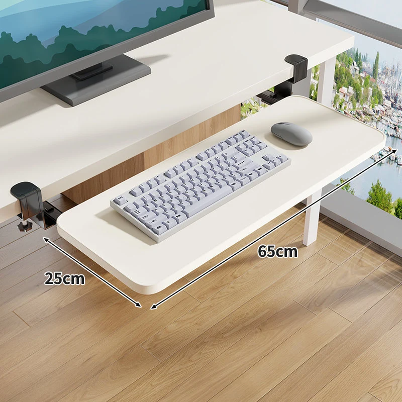 Schraubmontierte Gleitschiene Ergonomische Holzmaserung Tastatur- & Mausplattform