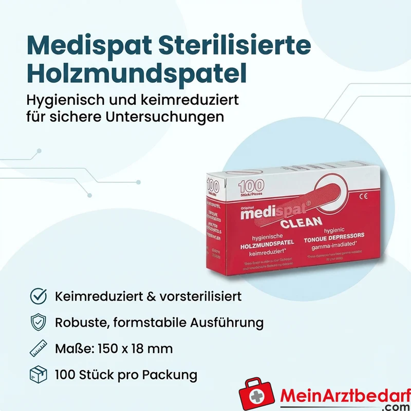 Medispat Einmal-Holzmundspatel steril, 100 Stück