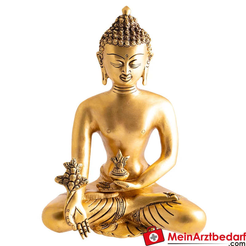 Medizin-Buddha Messing 22,5 cm (2,4 kg) buddhistische Heilstatue
