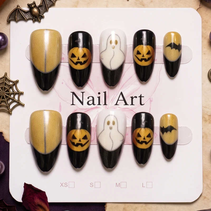Halloween-Themen Press-On Nagelkunst Set