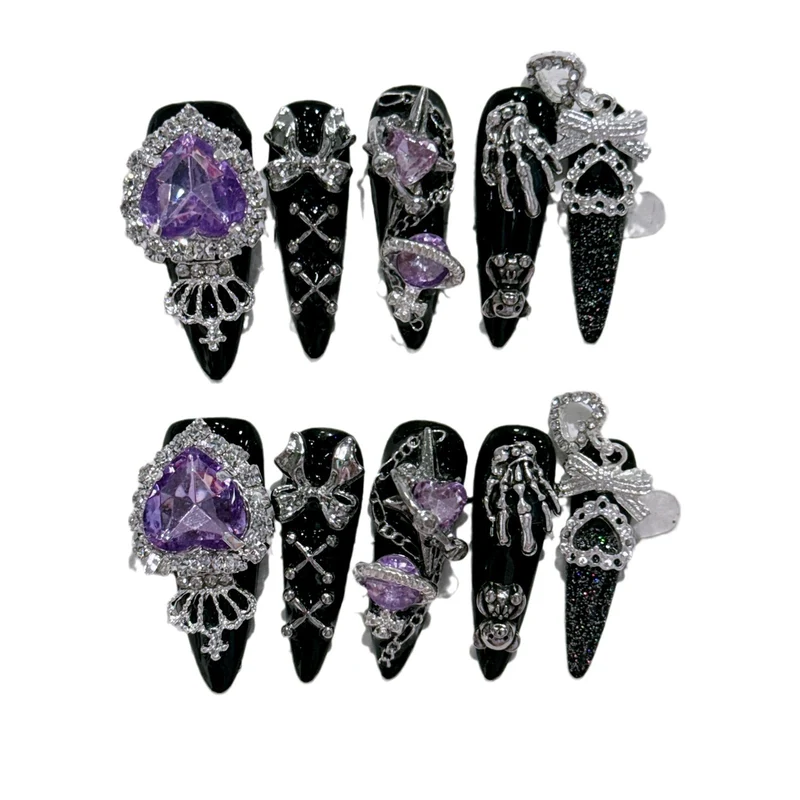 Gothic-inspiriertes Strass-Nagelkunst-Set