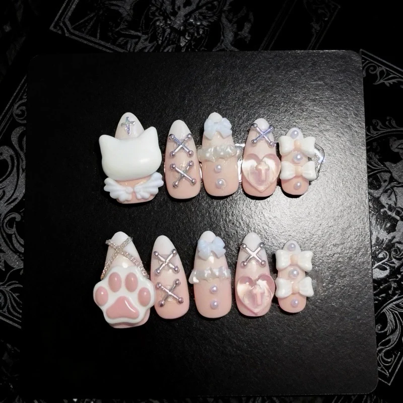 Verspielt Charakter 3D Press-On Nagelkunst Set