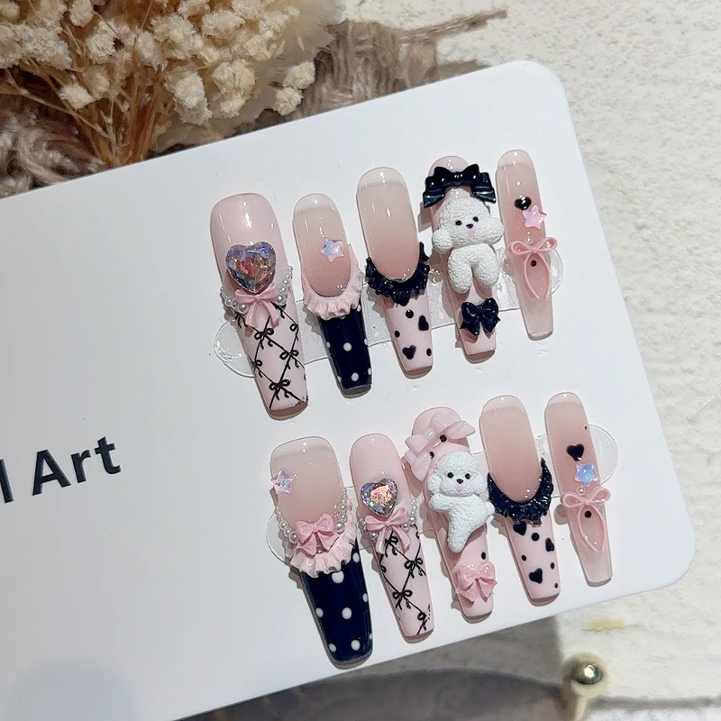 Verspieltes 3D-Charakter-inspiriertes Press-On-Nagelkunst-Set