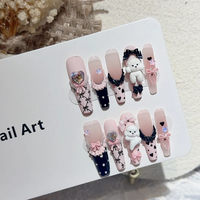 Verspieltes 3D-Charakter-inspiriertes Press-On-Nagelkunst-Set