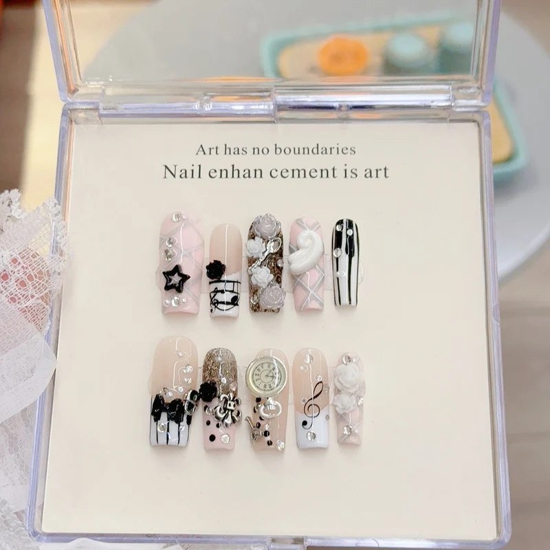 Musikthemen-Press-On-Nagelkunst-Set