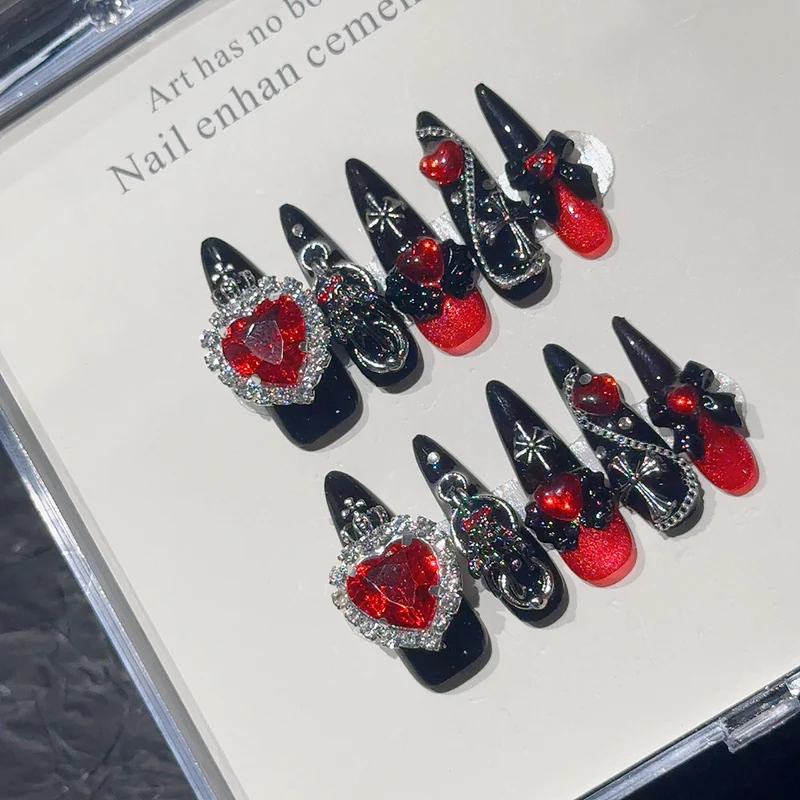 Gothic Herz Charm Nagel Kunst Set