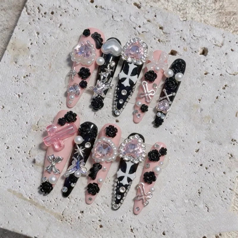 Gothic Dekorative Press-On Nagelkunst Set