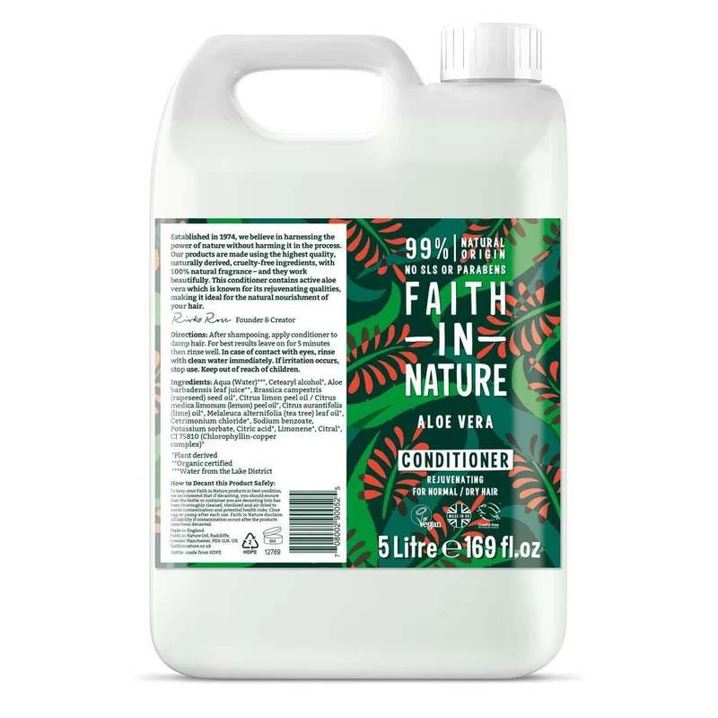 Faith In Nature Conditioner Aloë Vera Navulverpakking 5 liter
