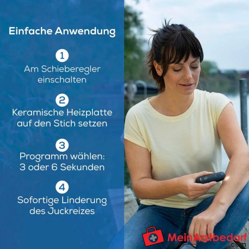 Beurer BR 90 Insektenstichheiler – Medizinprodukt mit keramischer Heizplatte, 2 Programme, batteriebetrieben