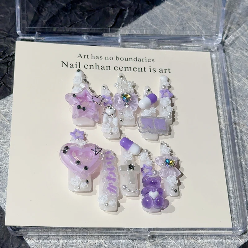 Dekorativer Künstlerischer Press-On Nagelset
