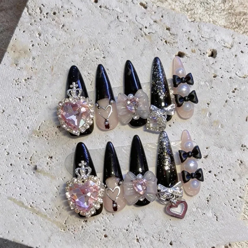 Dekorativer Strass Press-On Nagel Set