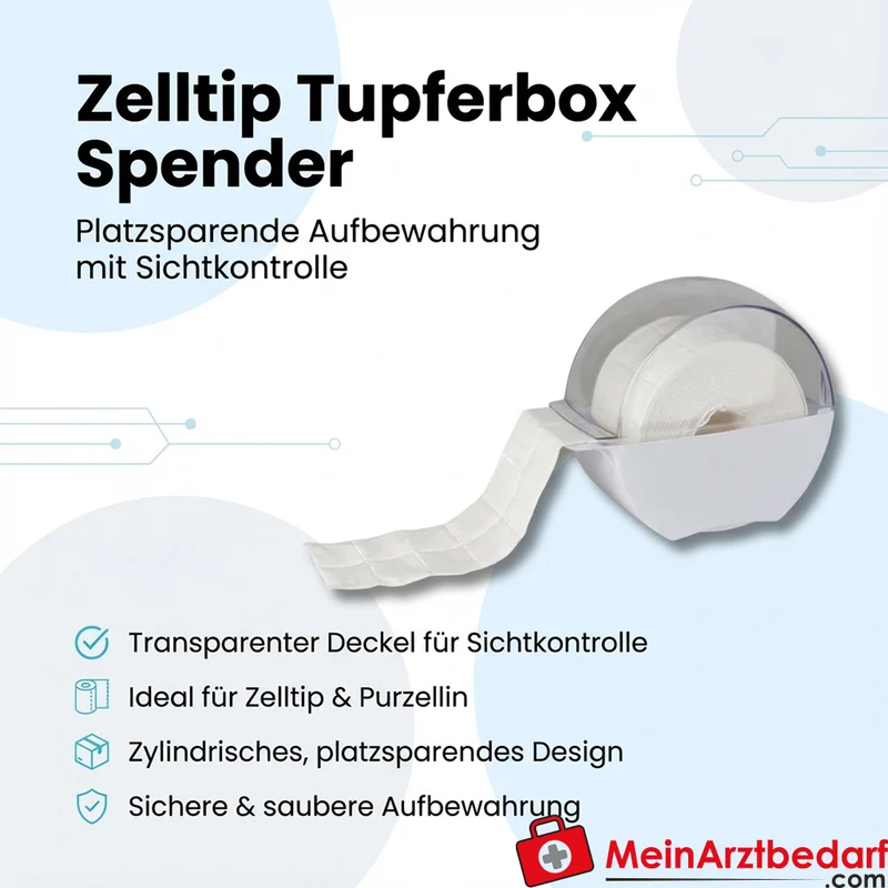 Zelltip Tupferbox leer – zylindrischer Behälter mit Klarsichtdeckel
