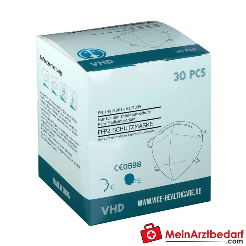 Vice Medical VHD FFP2-Maske Schwarz CE EN 149:2001+A1:2009 30 Stück
