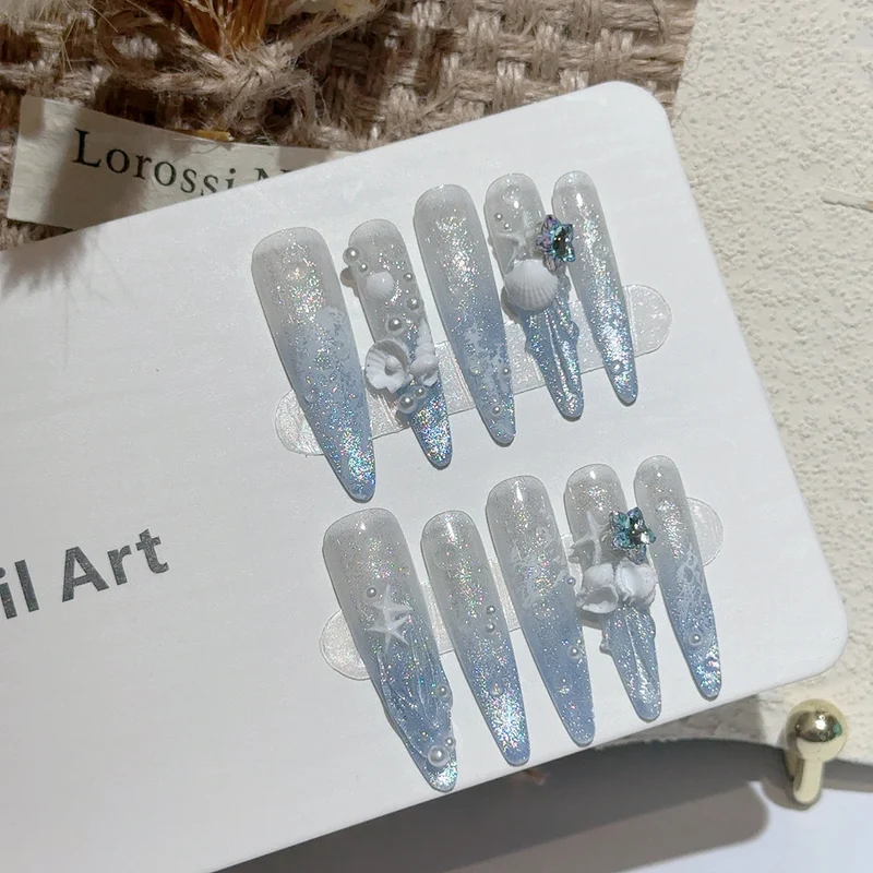 Küsten-Themen Dekorative Press-On Nail Art Set