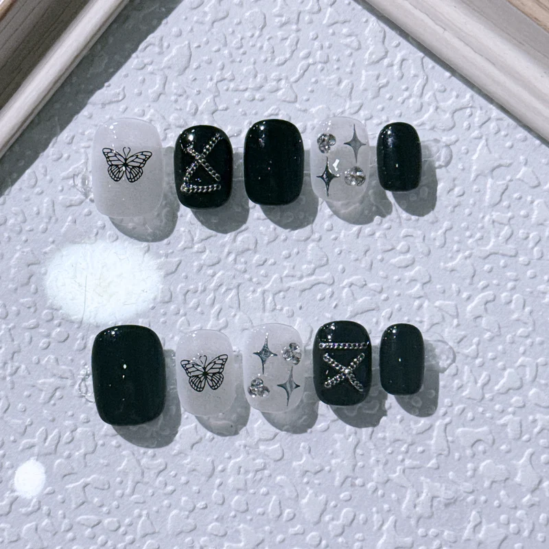 Chice Schmetterling-inspirierte Press-On-Nagel-Set