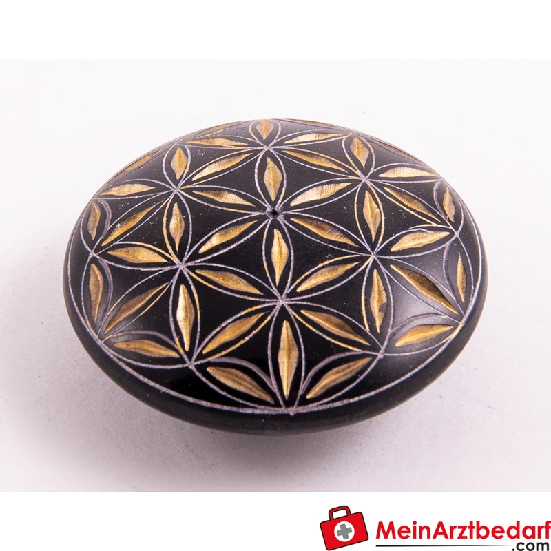 Berk Handschmeichler Lebensblume aus handgraviertem Speckstein, Durchmesser 4,5 cm, verschiedene Farben