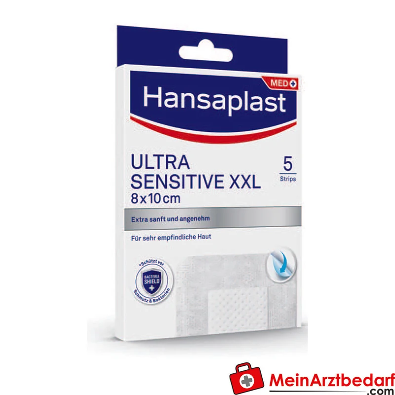 Hansaplast Ultra Sensitive Silikon-Gewebepflaster Bacteria Shield 5 Stück