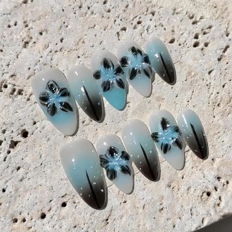 Künstlerische Blumennagelspitzen zum Aufkleben