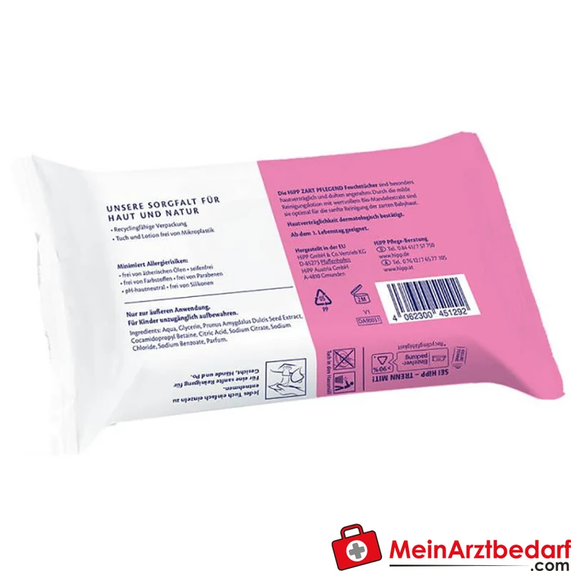 HiPP Babysanft Feuchttücher Zart pflegend 4x48 Stück, dermatologisch getestet