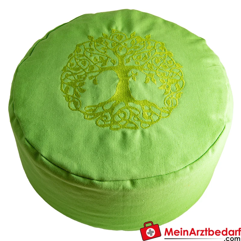 Berk Yggdrasil Meditationskissen Buchweizenspelz Bezug Baumwolle 30x15 cm, grün