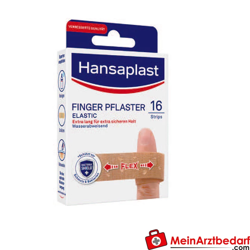 Hansaplast Elastic Fingerpflaster, Vlieswundauflage, Bacteria Shield