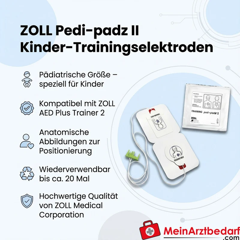ZOLL Pedi-padz II pädiatrische Trainingselektroden für AED Plus Trainer 2 6 Stück
