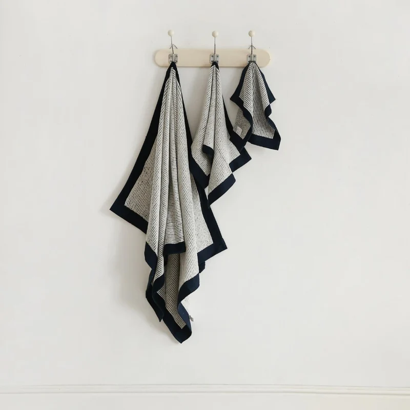 Dreiteiliges Frottier-Handtuchset Duschtuch Handtuch Gästetuch mit Blattjacquard