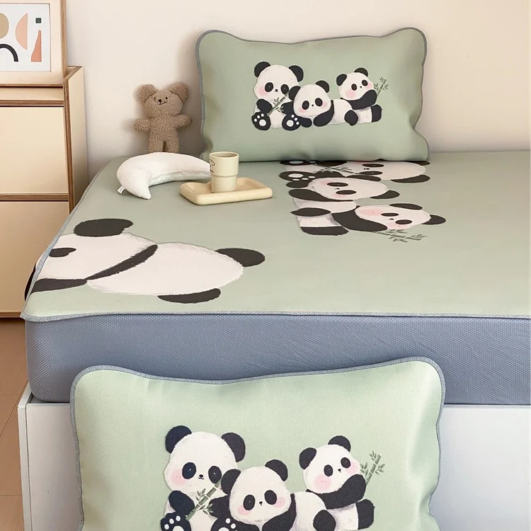 Kinder-Bettwaren-Set mit Monster-Print, Spannbettlaken und Zierkissen aus weicher Mikrofaser