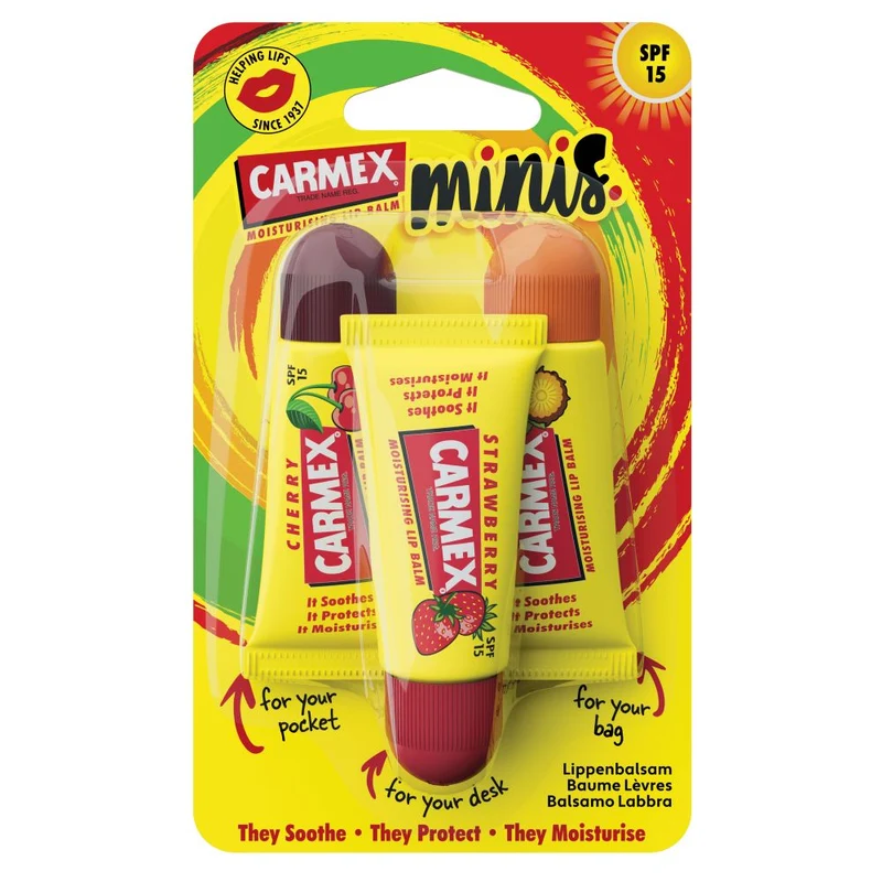 Carmex Lip Balm Mini's Asssorti Spf15 3-Pack 3 stuks