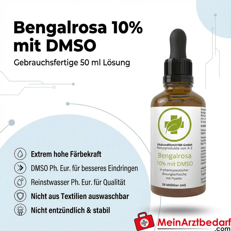Bengalrosa 10% Lösung mit DMSO 10% Ph. Eur. 50 ml