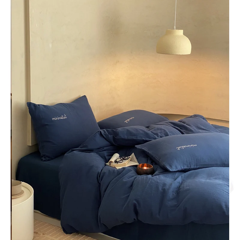 Bettwäsche-Set aus Baumwoll-Musselin mit gesteppter Ganzjahresdecke