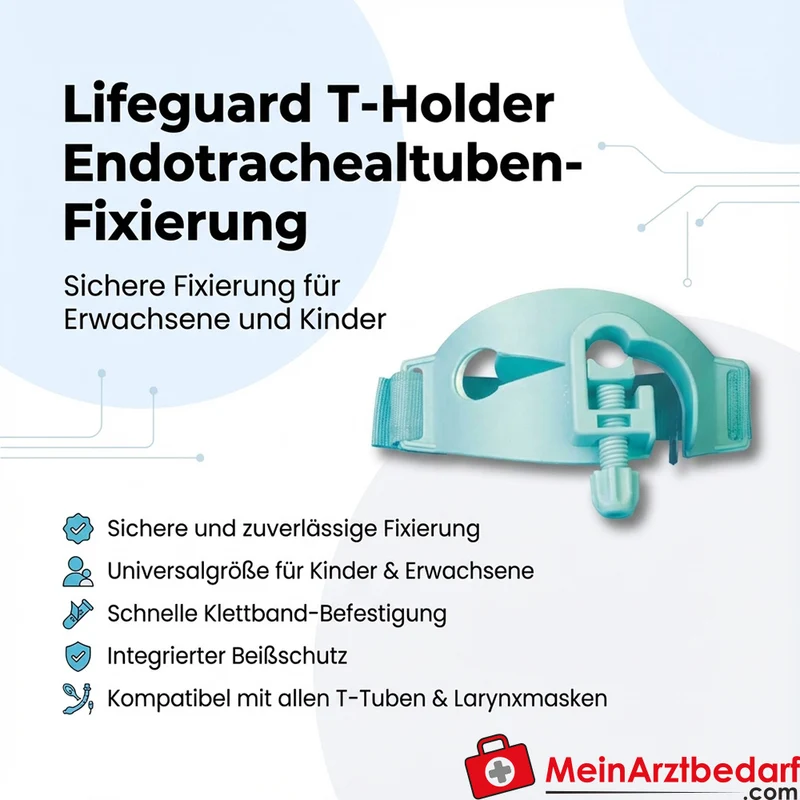 Lifeguard T-Holder Endotrachealtuben-Fixierung Universalgröße, Klettband, Beißschutz