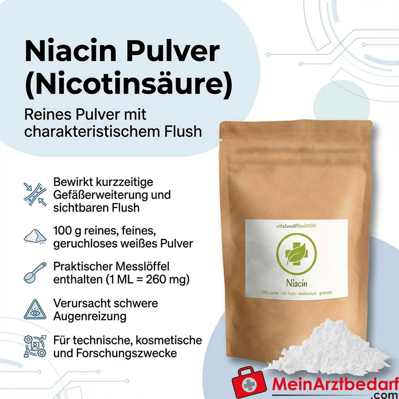 Niacin Pulver (Nicotinsäure) 100 g mit Flush