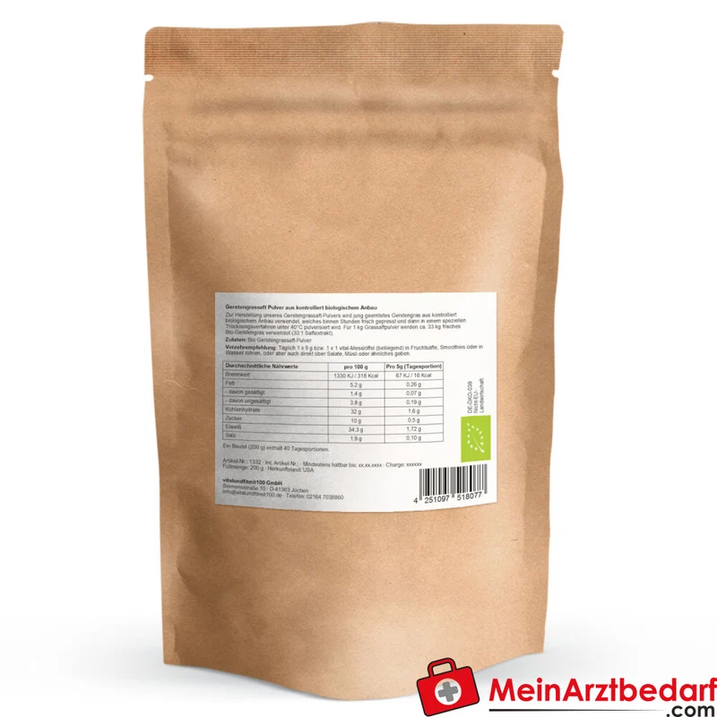 Gerstengrassaft-Pulver 200 g Rohkostqualität