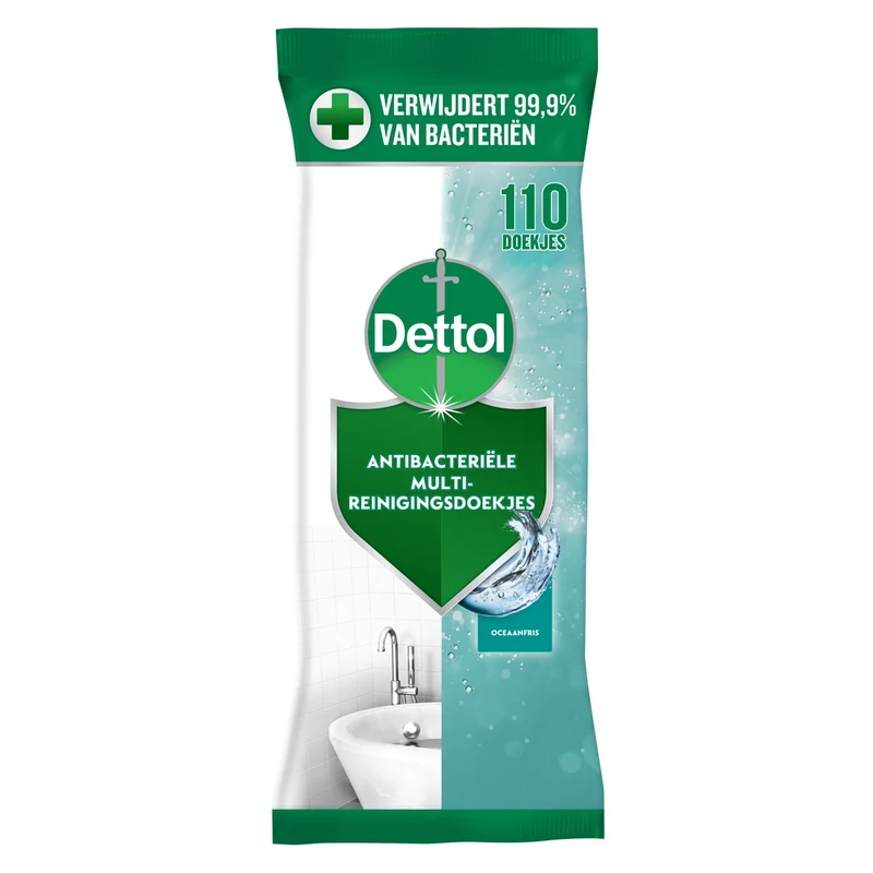Dettol Power & Fresh Multi-Reinigingsdoekjes Oceaanfris Maxi 110 stuks
