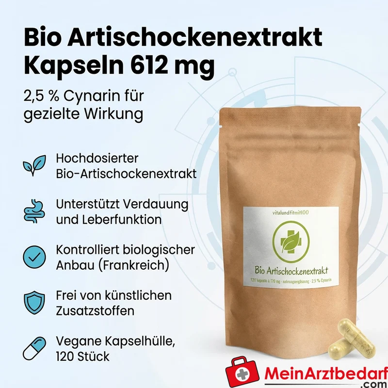 Artischockenextrakt (2,5% Cynarin) 612 mg Kapseln 120 Stück