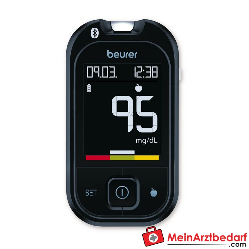 Beurer GL 49 Blutzuckermessgerät Bluetooth und USB 0,5 µl 900 Speicher Keton-Warnung