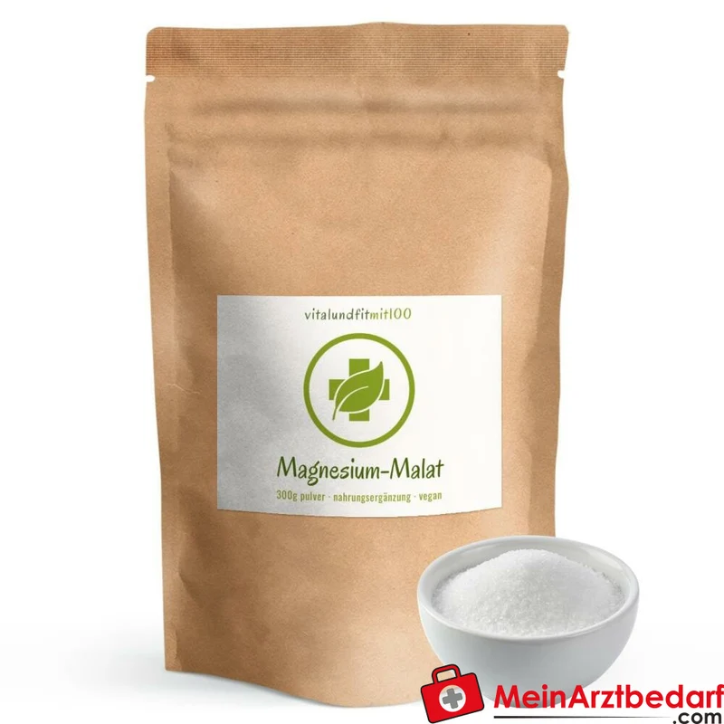 Magnesium Malat Pulver 300 g hoch verfügbar Nahrungsergänzung