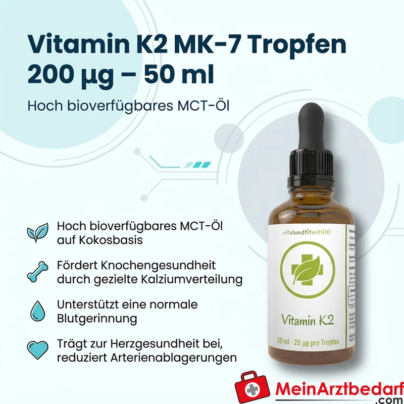 Vitamin K2 MK-7 200 µg Menachinon Tropfen 50 ml