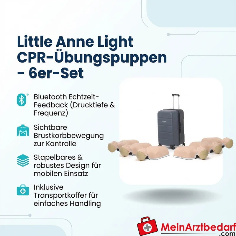 Laerdal Little Anne Light CPR‑Übungspuppen Erwachsenenmodell Bluetooth, 6 Stück